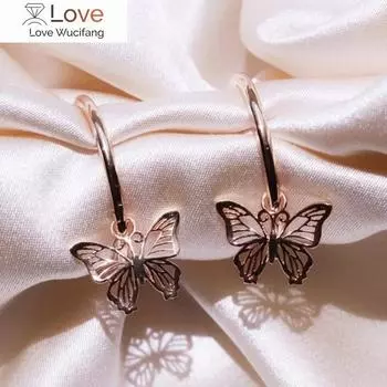 Нежные милые серьги-подвески в виде бабочек для женщин, розового золота, свадебные аксессуары для вечеринки, ювелирные изделия, подарок на день рождения