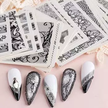 Нежные наклейки для ногтей, украшения для ногтей, яркие изображения, ультратонкие украшения для ногтей A
