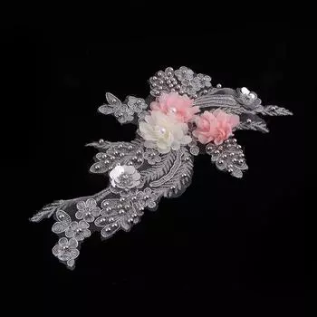 Нежные ногти из бисера с блестками, вышивка, кружевная нашивка, аппликация, швейные принадлежности as described разноцветный