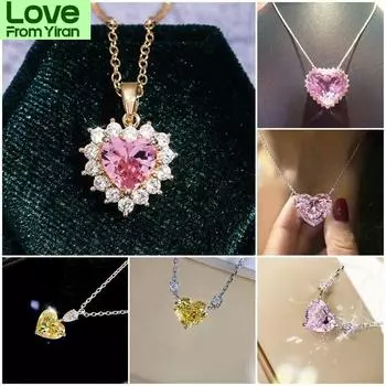 Нежные ожерелья в форме сердца для женщин, романтические свадебные аксессуары с ослепительными цирконами, шикарные женские украшения