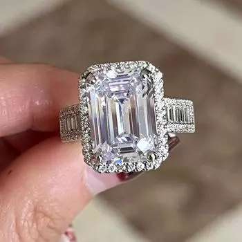 Нежные роскошные обручальные кольца для женщин, модные серебряные кольца с металлической инкрустацией, квадратные обручальные кольца с кубическим цирконием, ювелирные изделия 9 серебряный