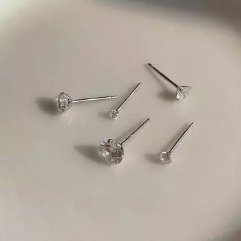 Нежные серьги-гвоздики из циркония не обязательно выбирать для сна, универсальные, простые, индивидуальные, небольшие серьги для темпераментных женщин 925 silver