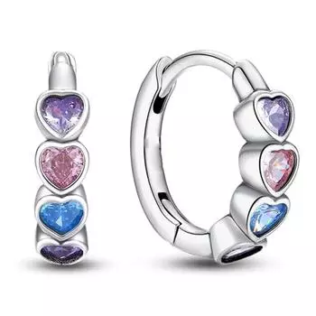 Нежные серьги из циркония для женщин, красочные украшения в форме сердца, милые и свежие украшения.