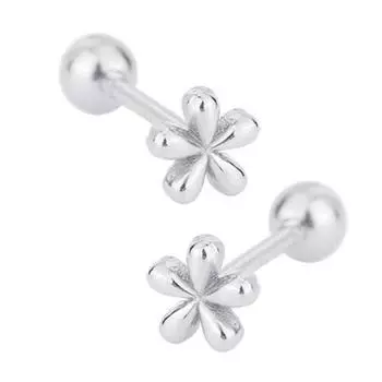 Нежные серьги-пусеты в форме цветка, изготовленные из прочного сплава, портативные для любителей моды, ищущих качественную носку серебряный