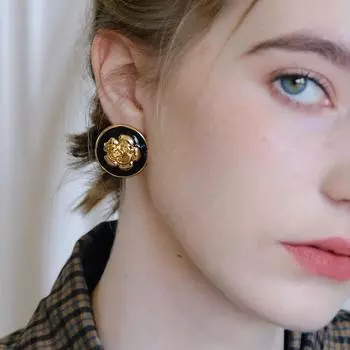 Бренд Mihmily-Романтические французские изысканные серьги с камелиями