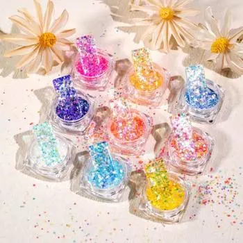 Нежные украшения для ногтей сочетаются друг с другом, привлекательны и устойчивы к выцветанию. F