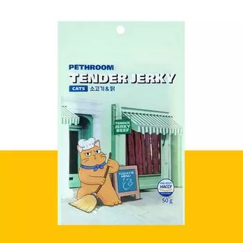 Нежные вяленые коты (Говядина и курица) 50 г домашнего лакомства для кошек 1P