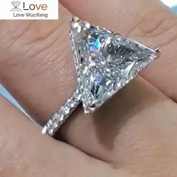 Нежные женские треугольные кольца из циркония, современные стильные аксессуары для свадьбы, модные женские ювелирные изделия, ослепительный подарок 6