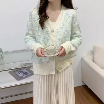 Нежный бархатный свитер с v-образным вырезом для женщин, кардиган, корейский свободный трикотаж, весна-осень 2023, свитер с длинными рукавами, кардиган One Size зелёный