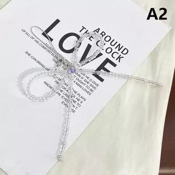 Нежный бисерный брелок ручной работы в форме банта брелок в форме сердца украшение из жемчуга для сумок и телефонов