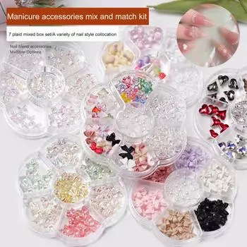 Нежный дизайн ногтей с бантом, привлекательный мини-декоративный B