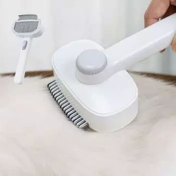 Нежный для кожи инструмент для вычесывания узелков из шерсти домашних животных 2 в 1 Инструменты для ухода за кошками Линька Истончение шерсти белый