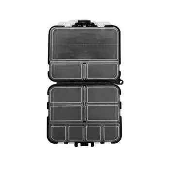 Нежный компактный ящик для хранения приманок большой емкости, 16 сеток, портативная ложка для кемпинга, крючок, коробка для приманок, аксессуары для рыбалки чёрный