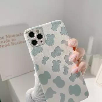 Нежный кожаный чехол для телефона с рисунком коровы Ins для Iphone 7 8 Plus 11 12 Mini 13 14 Pro Max Xsmax X Xr с милым цветком For iphone 12 mini