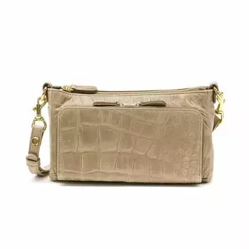 Нежный крокодиловый двухсторонний кошелек Pochette Regalo Mocha Beige [Bardrose] BR-4606