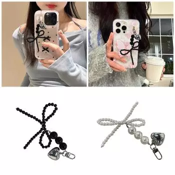 Нежный кулон для сумки, модные бисерные брелоки, кулон-бантик, милый брелок, кулон, подходящий для сумки, рюкзака чёрный