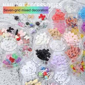 Нежный маникюр, леденец, трехмерный, 7 декоративных сеток E