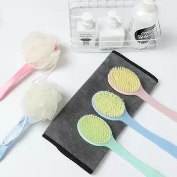 Нежный массаж для душа, щетка для ванны с длинной ручкой, отшелушивающая щетка для душа с мягкой щетиной