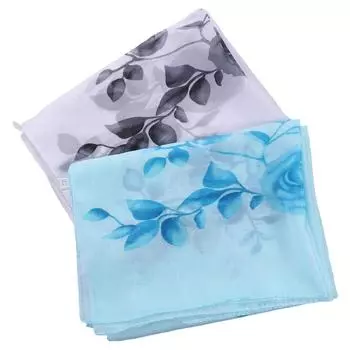 Нежный модный шарф с принтом роз, длинные шарфы, шаль, шарф из шифона синий