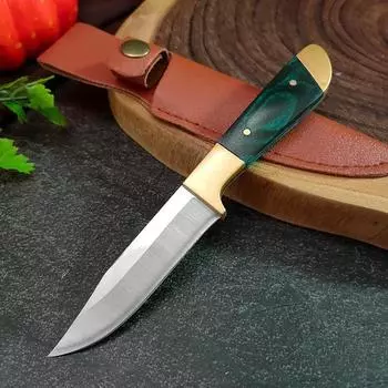 Нежный нож для стейка, ручная ручка, нож для резьбы из нержавеющей стали, бытовые кованые кухонные аксессуары ручной работы зелёный