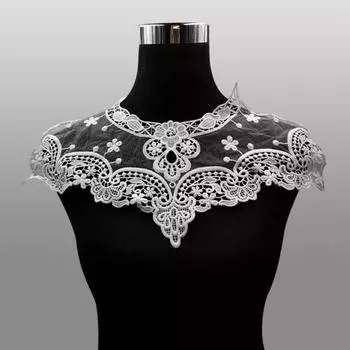 Нежный полый дизайн, моющийся кружевной искусственный воротник, цветочная сетка, аппликация для одежды для швейного магазина