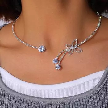 Нежный регулируемый открытый воротник-бабочка ToqueJewelry Женские круглые ожерелья Аксессуары