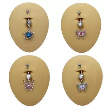 Нежный темпераментный пупочный пирсинг для женщин и девочек, модные бабочки, сексуальные пупочные кольца, пирсинг, ювелирные изделия, подарки