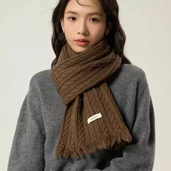 Нежный твист однотонный шерстяной шарф женский мягкий парный шарф тёмно-синий