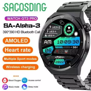 Nfc умные часы мужские Gt3 Pro Amoled 390*390 HD экран сердечного ритма Bluetooth вызов Ip68 водонепроницаемые умные часы для Android