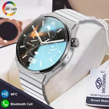 Nfc умные часы мужские Gt3 Pro Amoled 390*390 HD экран сердечного ритма Bluetooth вызов Ip68 водонепроницаемые умные часы для Huawei Xiaomi China