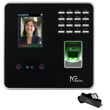 NGTeco Time Face Fingerprint Автоматический USB-накопитель Экологическая стоимость Дизайн MB20 Часы, Распознавание, Распознавание, Tally, Включено, Не сенсорный, Бесплатный, чёрный