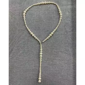 Ni Ni Same Style Polo Pearl Necklace Female Light Luxury Minority Long Twin Sweater Chain Qingdao Ornament Manufacturer Necklace