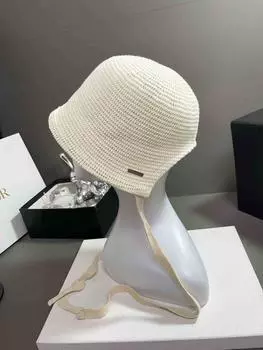 Ni Ni шляпа женская вязаная дышащая панама однотонная универсальная повседневная солнцезащитная с козырьком новая Average size