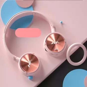 NIA Q2 Складная гарнитура-наушники Беспроводные Bluetooth-наушники 3,5 мм AUX IN Музыкальные наушники TF-карта розовый