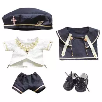 nianniyhouse 10 см 15 см 20 см 40 см Мягкая одежда Европейская шляпа Платье Рубашка Брюки Шаль Кожаная обувь Хлопковая кукла Аксессуары для переодевания (15см)