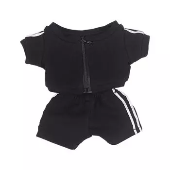 nianniyhouse 10 см 15 см плюшевая одежда однотонная куртка брюки спортивный костюм комплект хлопковая кукла наряд аксессуары (черный-10см)