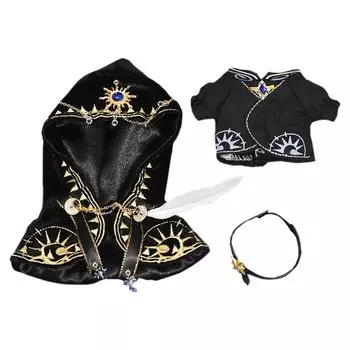 nianniyhouse 10см 20см Плюшевая одежда Халат Пояс Волшебный плащ Хлопковая кукольная одежда Наряд (Черный, 10см) чёрный
