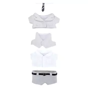 nianniyhouse 15см 20см Плюшевая одежда Куртка Жилет Рубашка Галстук Брюки Костюм Хлопковая кукла Одевание (Бежевый 15см)