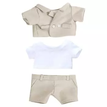 nianniyhouse 20 см Кукольная одежда цвета молочного чая, костюм для плюшевых игрушек, топ, белые штаны, хлопковая кукольная одежда, детская кукольная одежда, футболка