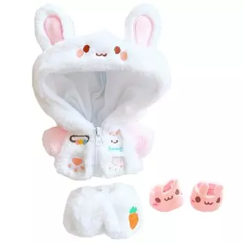 nianniyhouse 20 см Кукольная одежда кролик толстовка брюки обувь нарядная хлопковая кукольная одежда для плюшевых игрушек (розовый) розовый