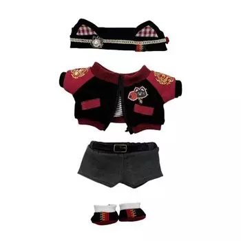 nianniyhouse 20 см плюшевая одежда комплект красного пламени головной убор пальто шорты обувь хлопковая кукольная одежда аксессуары для нарядов (20см) красный