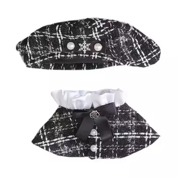 nianniyhouse 20 см плюшевая одежда пончо шляпа шаль комплект хлопковая кукла наряд (черный)