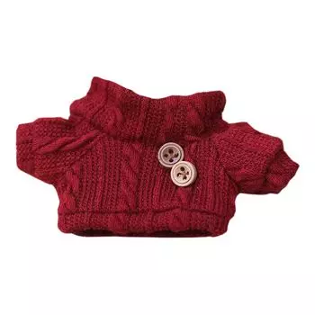 nianniyhouse 20 см плюшевая одежда водолазка свитер хлопок кукольная одежда 10 см-15 см наряд (Винно-красный, 10см-15см)