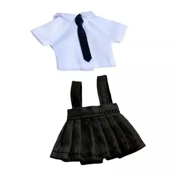 nianniyhouse Obitsu 11 Одежда Одежда для кукол Платье Рубашка Юбка Комплект из 2 предметов Цветочная юбка с подтяжками Одежда для кукол + 1/12BJD (Белый-2)