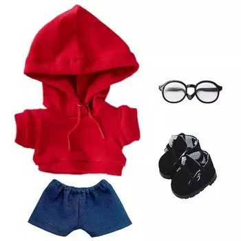 niannyyhouse 10cm 15cm 20cm Plush Clothes Loose Fit Hoodie Jeans Glasses Shoes Dress Up Cotton Doll Accessories (A12, 10cm)