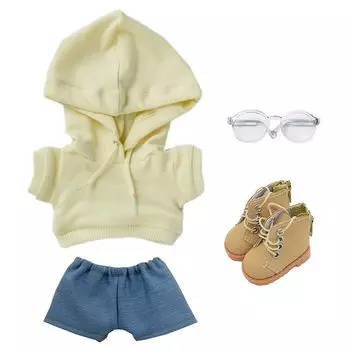 niannyyhouse 10cm 15cm 20cm Plush Clothes Loose Fit Hoodie Jeans Glasses Shoes Dress Up Cotton Doll Accessories (A8, 20cm)