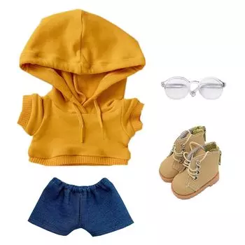 niannyyhouse 10cm 15cm 20cm Plush Clothes Loose Fit Hoodie Jeans Glasses Shoes Dress Up Cotton Doll Accessories (A5, 20cm)