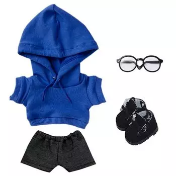niannyyhouse 10cm 15cm 20cm Plush Clothes Loose Fit Hoodie Jeans Glasses Shoes Dress Up Cotton Doll Accessories (A4, 10cm)