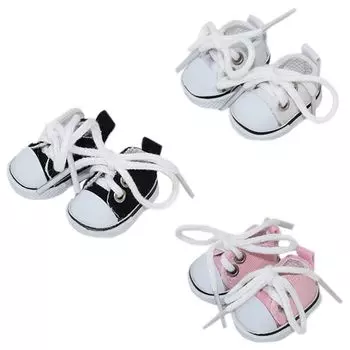 niannyyhouse 10cm stuffed toy shoes canvas shoes shoe length cotton doll accessories approx. 3.8cm dress-up (a-1)