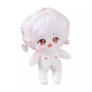 niannyyhouse 20cm stuffed toy caramel girl fried hair black hair No attributes normal body doll cotton doll Dress up (with 4-skeleton)